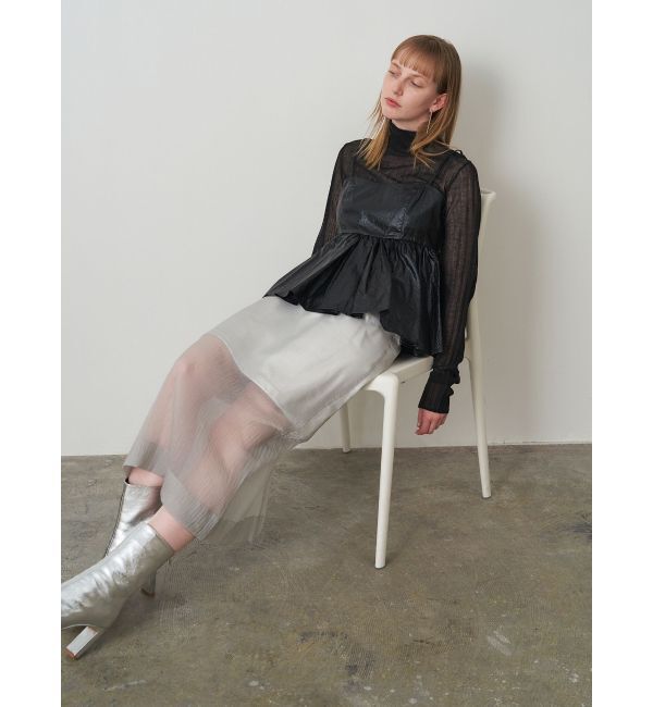 ELENDEEK「SHEER LAYERED METALLIC SK」|スカート|