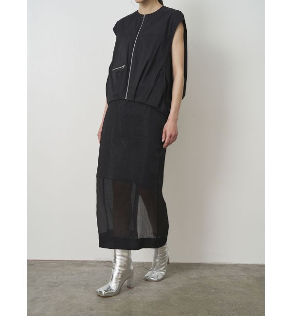 ELENDEEK「SHEER LAYERED METALLIC SK」|スカート|