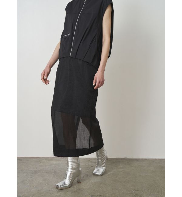 ELENDEEK「SHEER LAYERED METALLIC SK」|スカート|