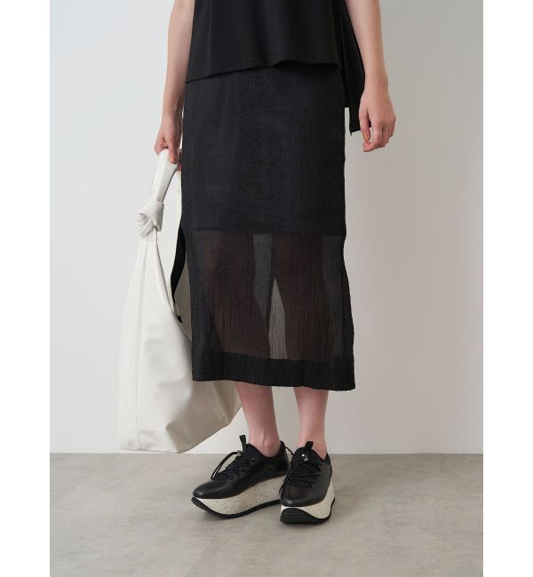 ELENDEEK「SHEER LAYERED METALLIC SK」|スカート|