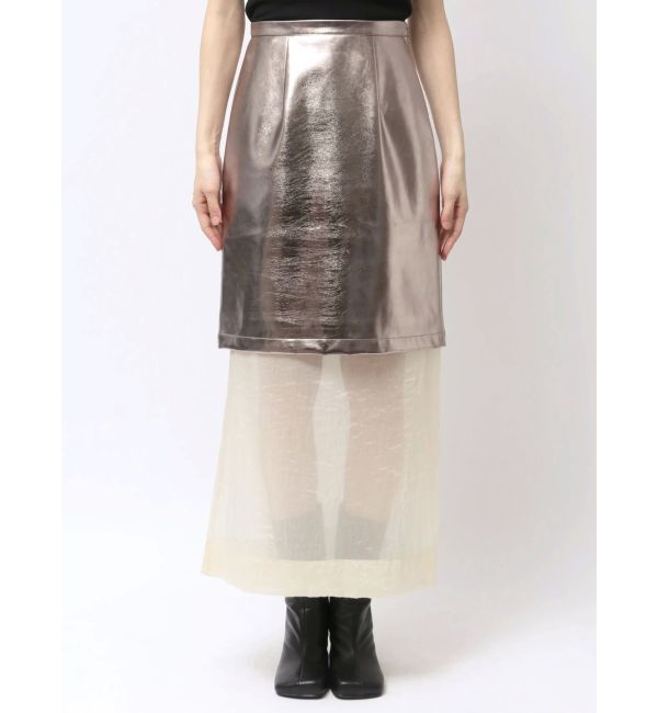 ELENDEEK「SHEER LAYERED METALLIC SK」|スカート|