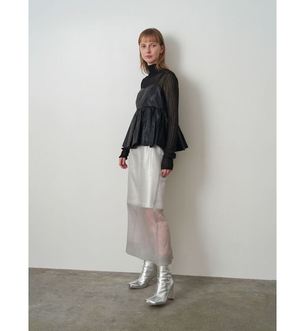 ELENDEEK「SHEER LAYERED METALLIC SK」|スカート|