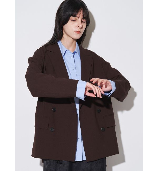 ELENDEEK「W BREAST TAILORED JK」|テーラードジャケット|ブラウン