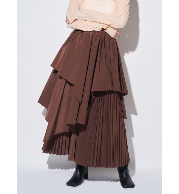 ELENDEEK「ASYMMETRY PLEAT MIX SK」|スカート|