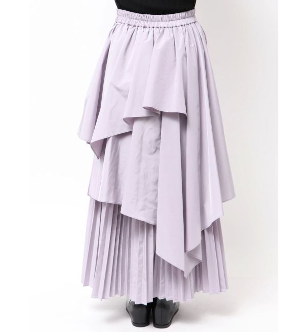 ELENDEEK「ASYMMETRY PLEAT MIX SK」|スカート|