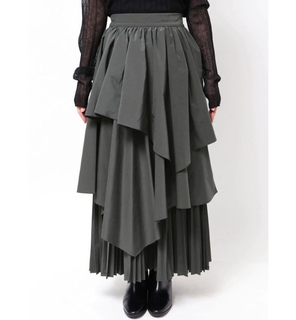 ELENDEEK「ASYMMETRY PLEAT MIX SK」|スカート|