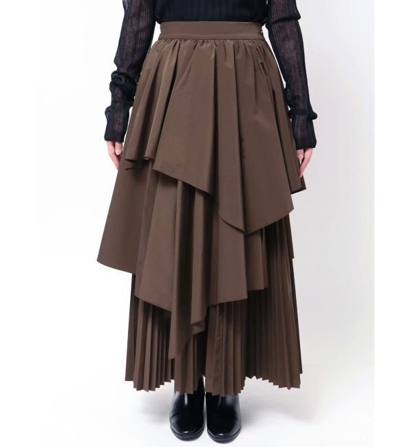 ELENDEEK「ASYMMETRY PLEAT MIX SK」|スカート|