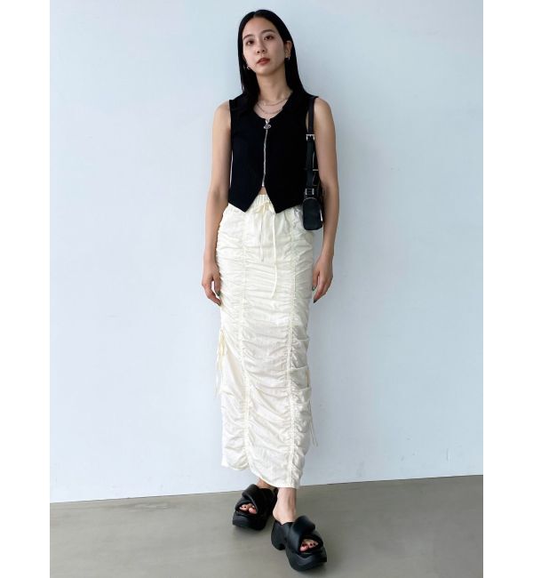 EMODA「サイドドローストリングナイロンスカート」|スカート|