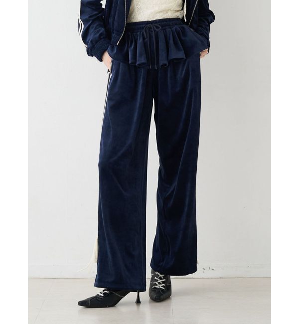 jouetie「ベロアラインパンツ【セットアップ対応】」|その他|ネイビー