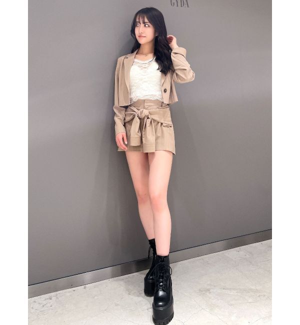 GYDA「ウエストデザインスカートライクショートパンツ【SETUP着用可】」|スカート|