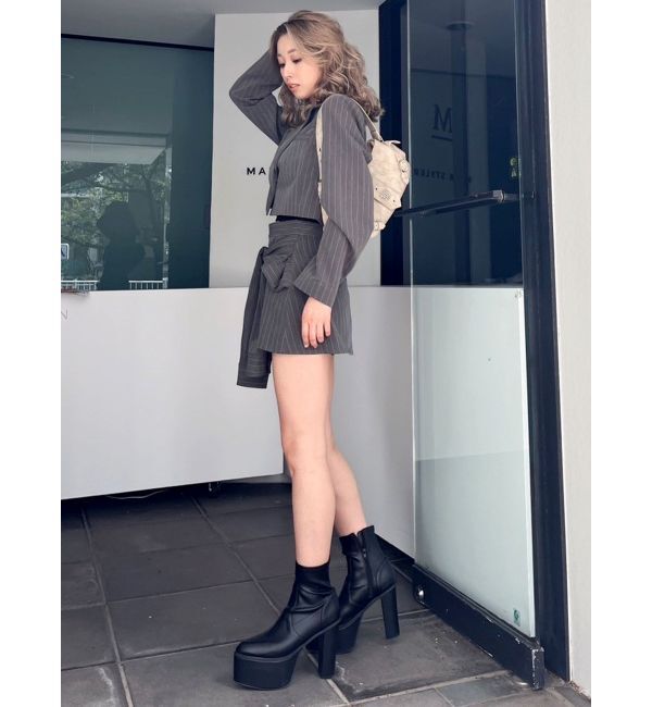 GYDA「ウエストデザインスカートライクショートパンツ【SETUP着用可】」|スカート|