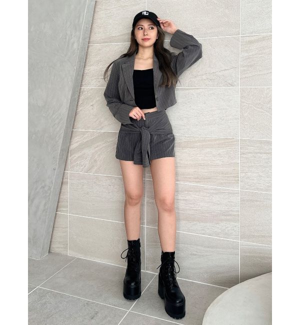 GYDA「ウエストデザインスカートライクショートパンツ【SETUP着用可】」|スカート|