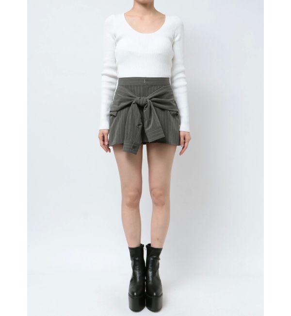 GYDA「ウエストデザインスカートライクショートパンツ【SETUP着用可】」|スカート|
