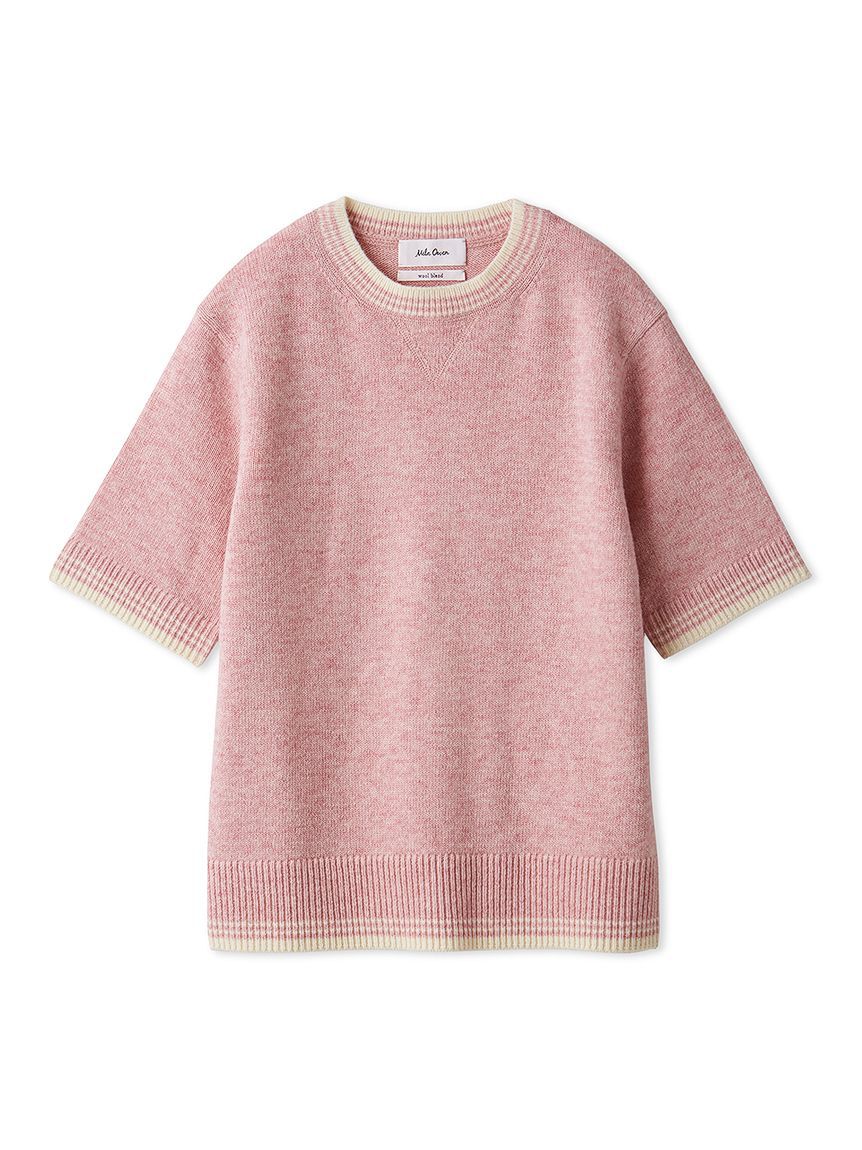 Mila Owen「配色ラインミドルゲージハーフスリーブニット」|ニット・セーター|PNK