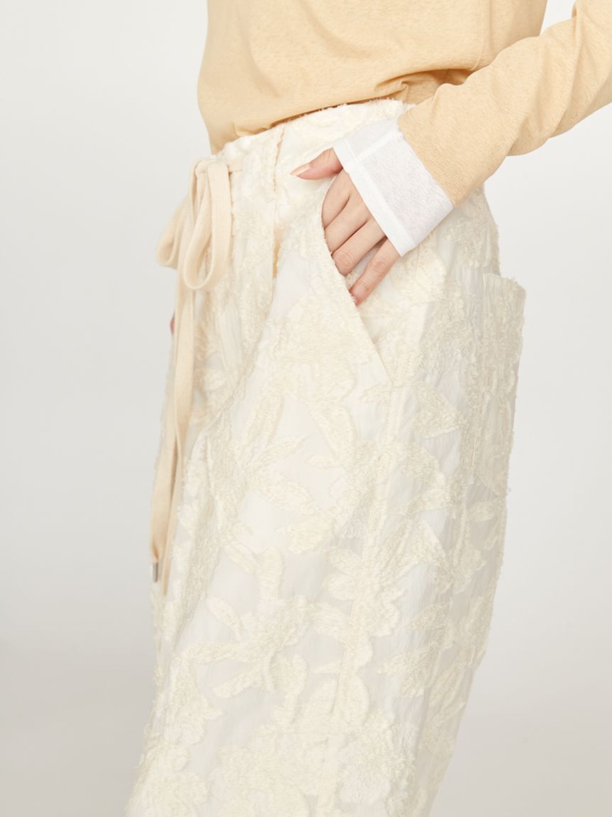 emmi atelier「ウエストギャザーワイドパンツ」|チノ|