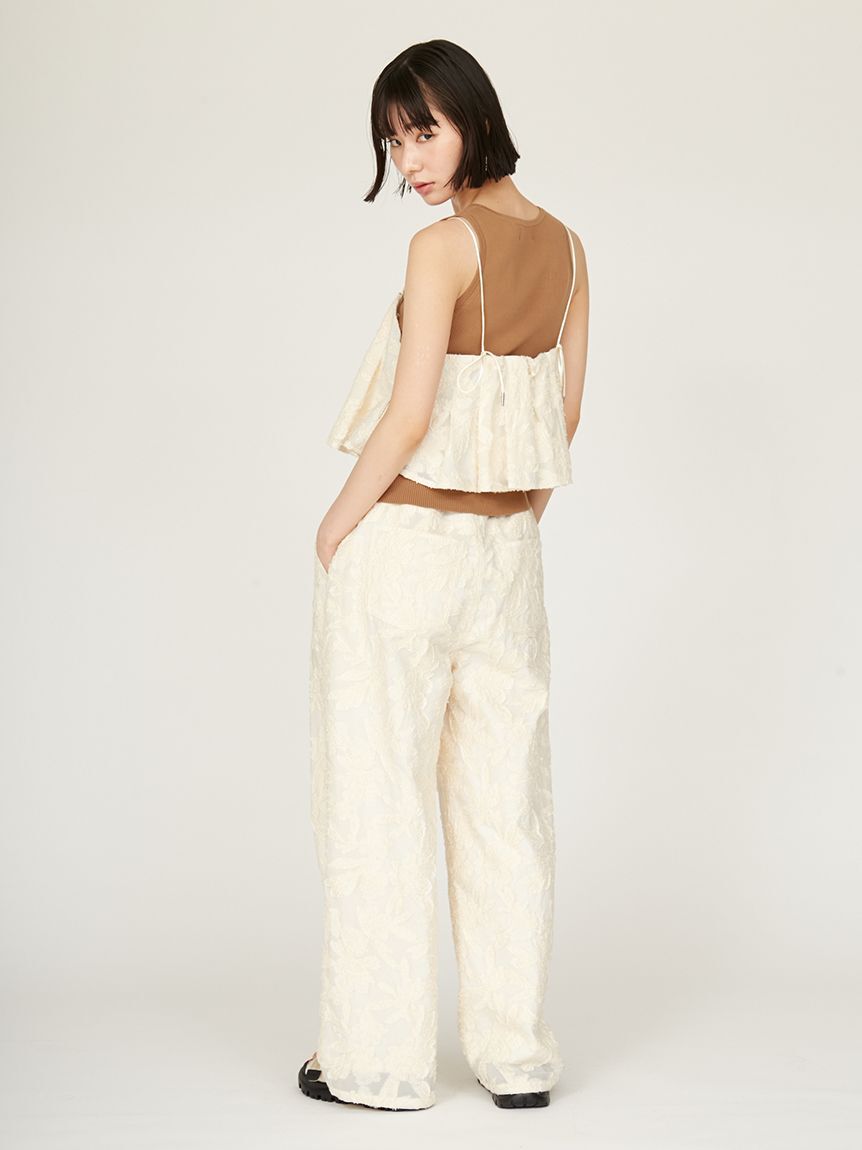 emmi atelier「ウエストギャザーワイドパンツ」|チノ|