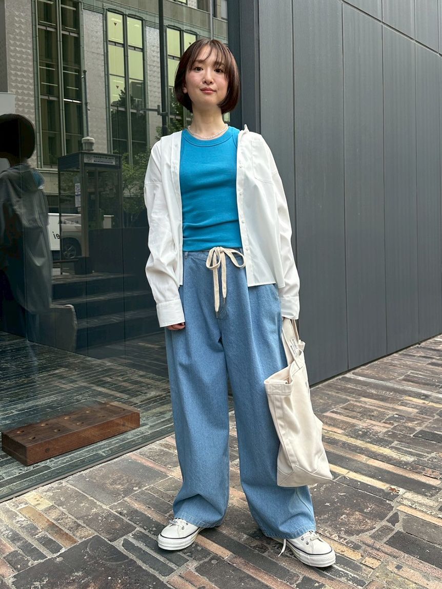 emmi atelier「ウエストギャザーワイドパンツ」|チノ|