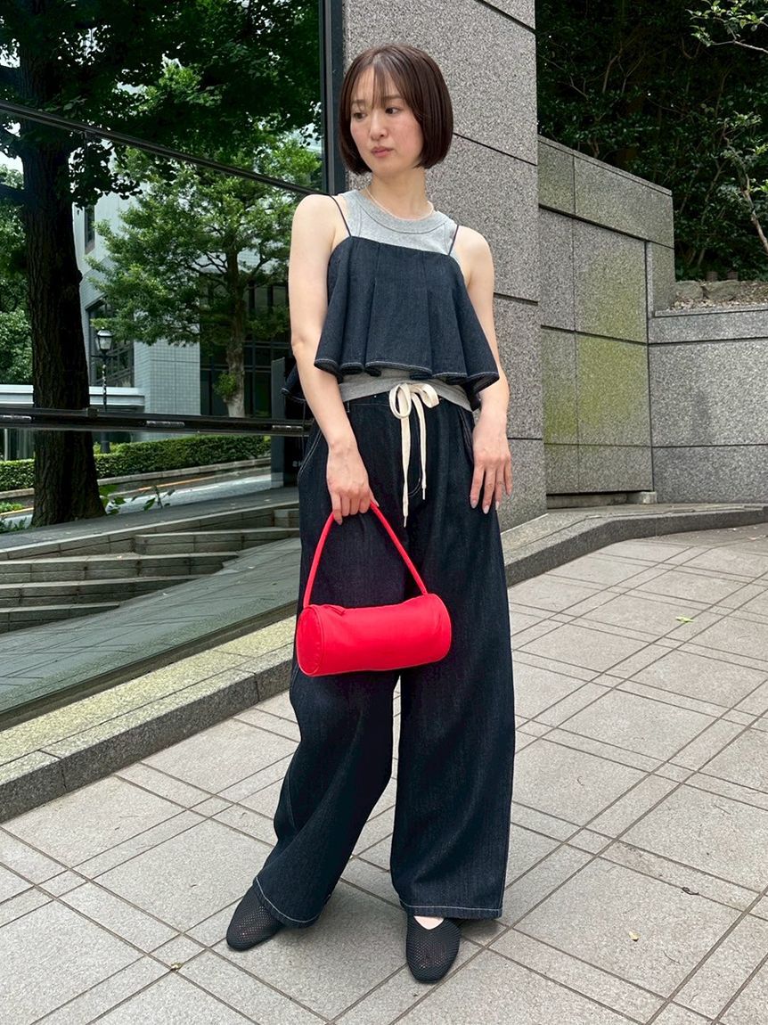 emmi atelier「ウエストギャザーワイドパンツ」|チノ|