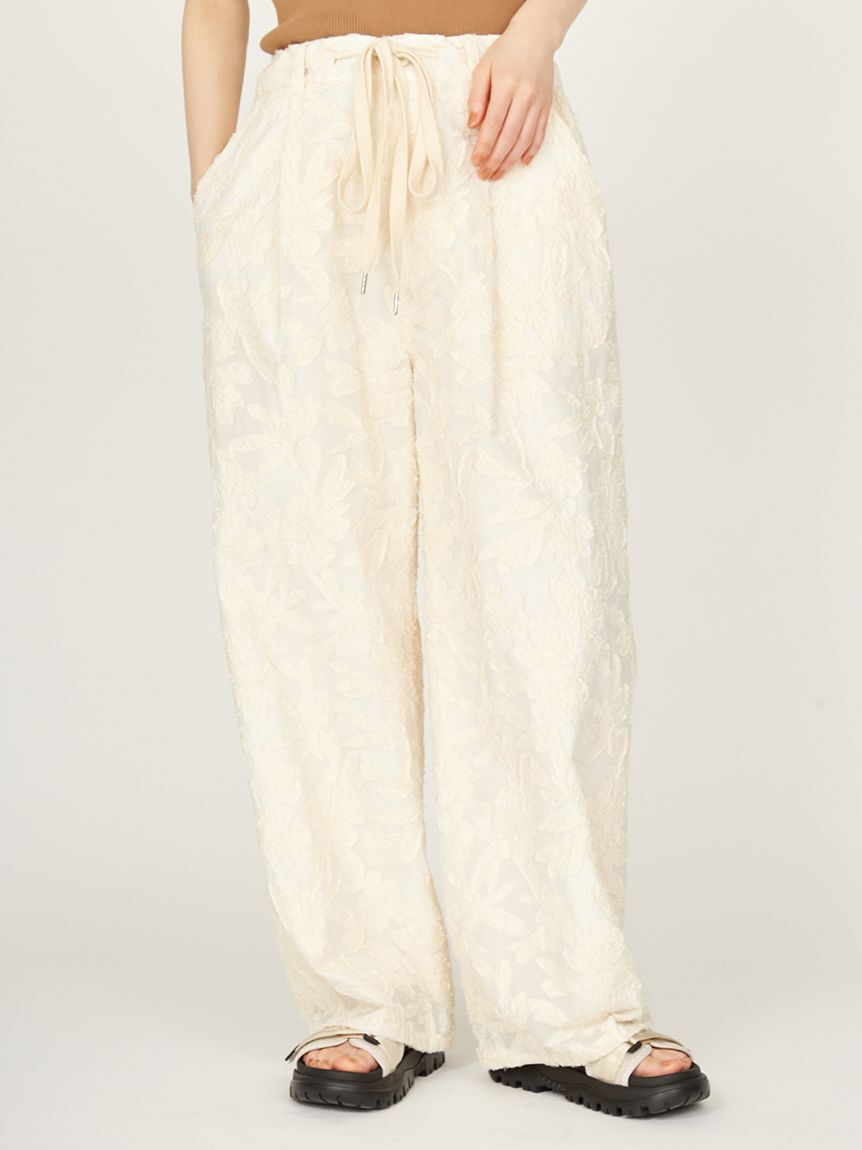 emmi atelier「ウエストギャザーワイドパンツ」|チノ|