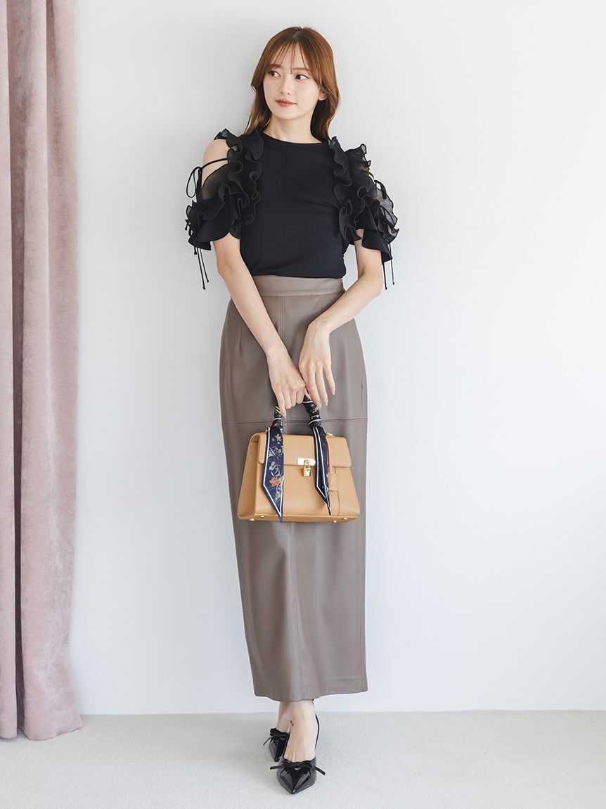 SNIDEL「プリーツフリルカットプルオーバー」|Tシャツ・カットソー|