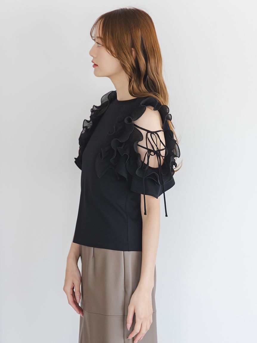 SNIDEL「プリーツフリルカットプルオーバー」|Tシャツ・カットソー|