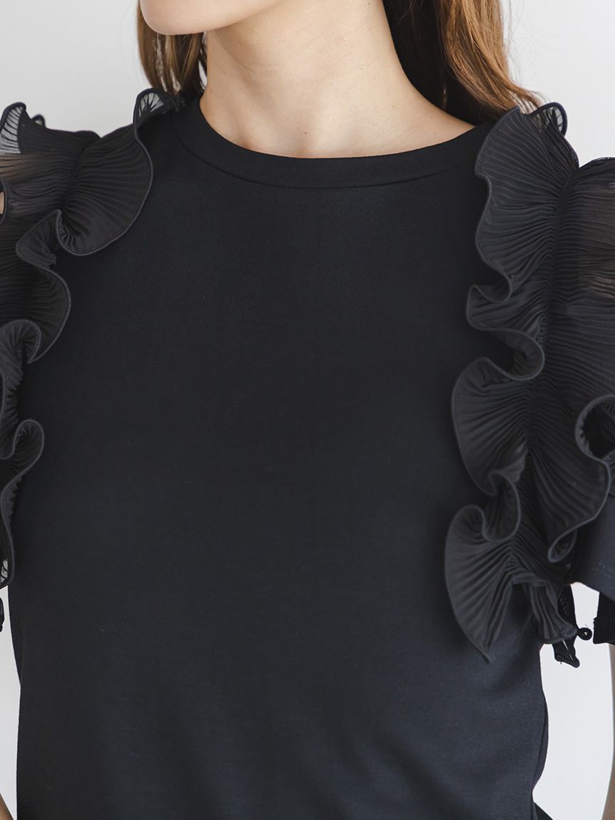 SNIDEL「プリーツフリルカットプルオーバー」|Tシャツ・カットソー|