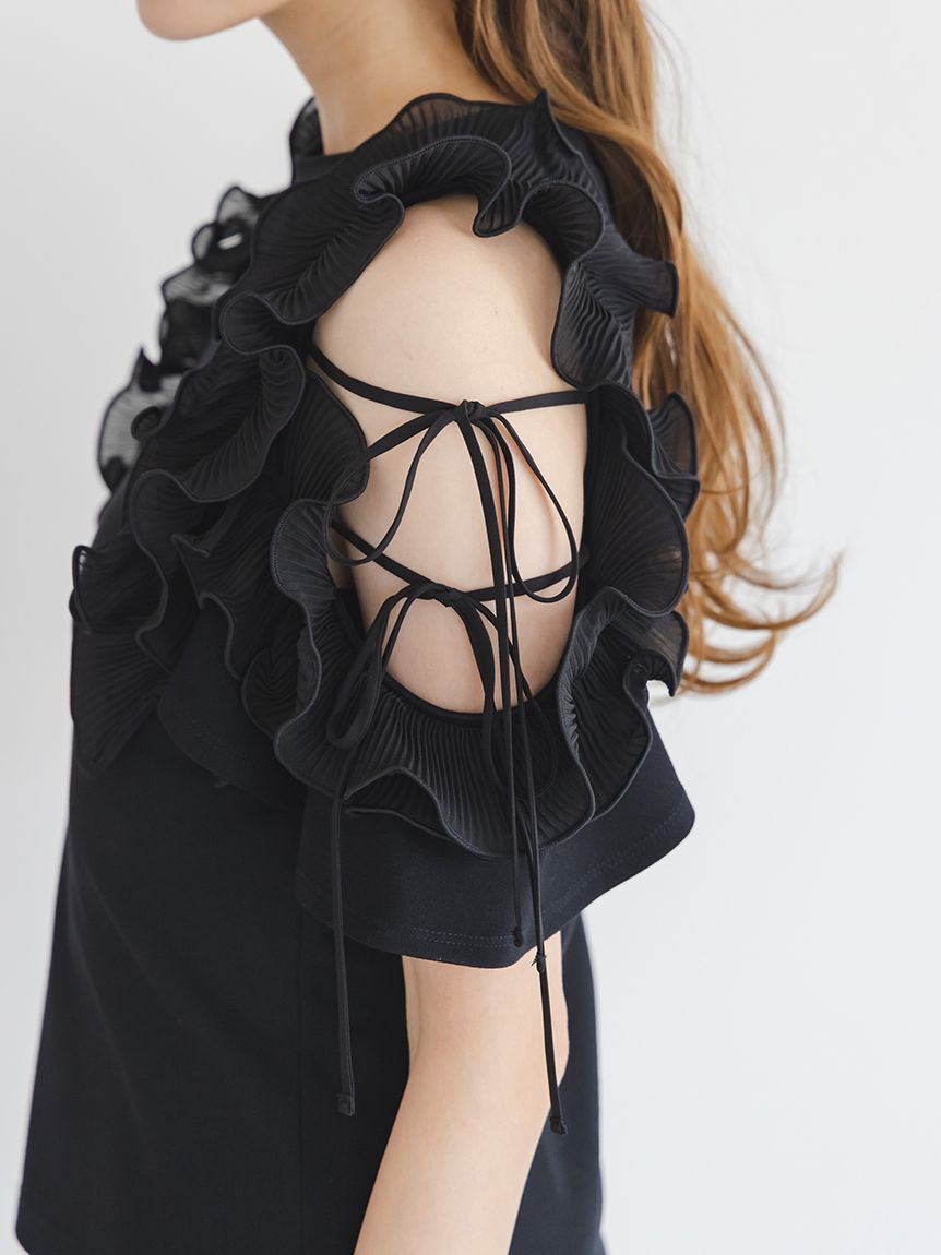 SNIDEL「プリーツフリルカットプルオーバー」|Tシャツ・カットソー|