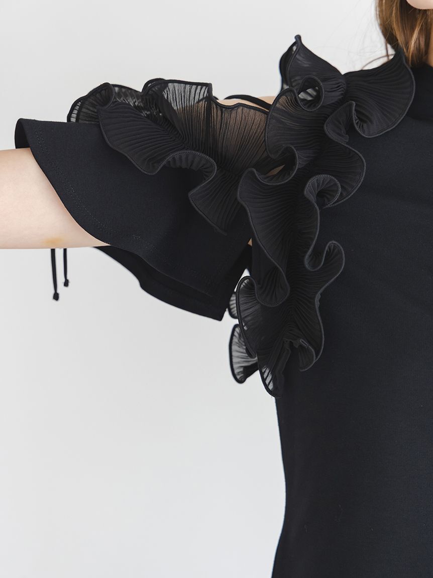 SNIDEL「プリーツフリルカットプルオーバー」|Tシャツ・カットソー|