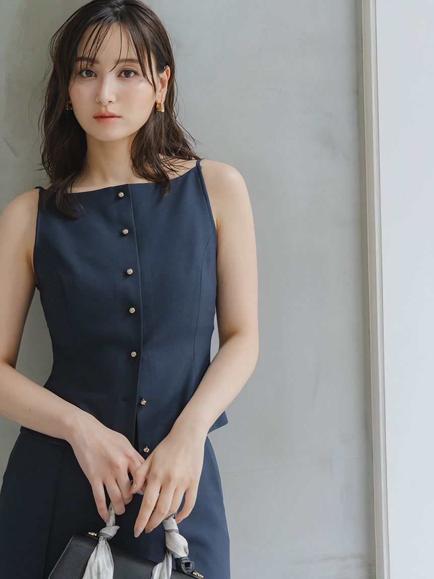 SNIDEL「Sustainableキャミベストトップス」|キャミソール|NVY
