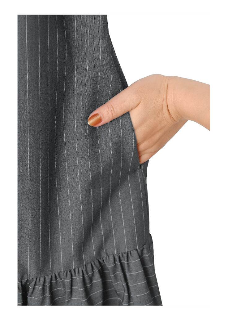 STYLE DELI「ピンストライプ柄キャミ型ジャンパースカート」|ワンピース|