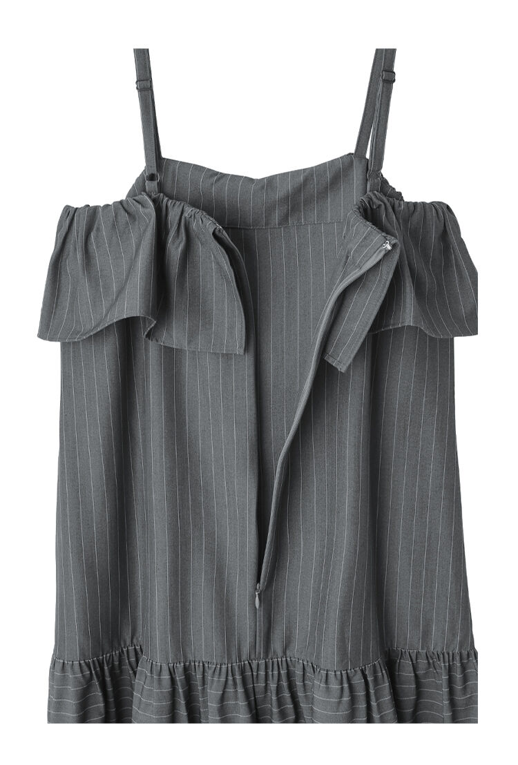 STYLE DELI「ピンストライプ柄キャミ型ジャンパースカート」|ワンピース|