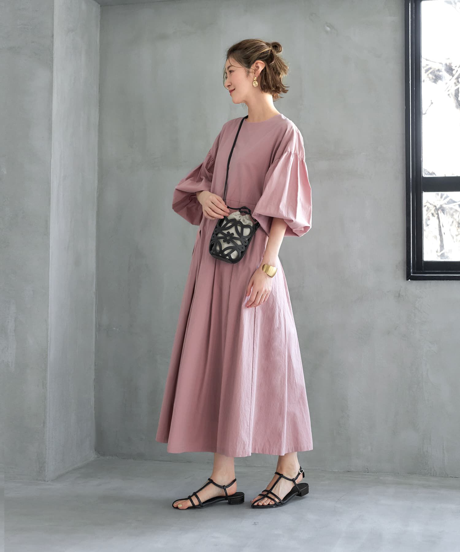 STYLE DELI「バルーンスリーブタックワンピース」|ワンピース|