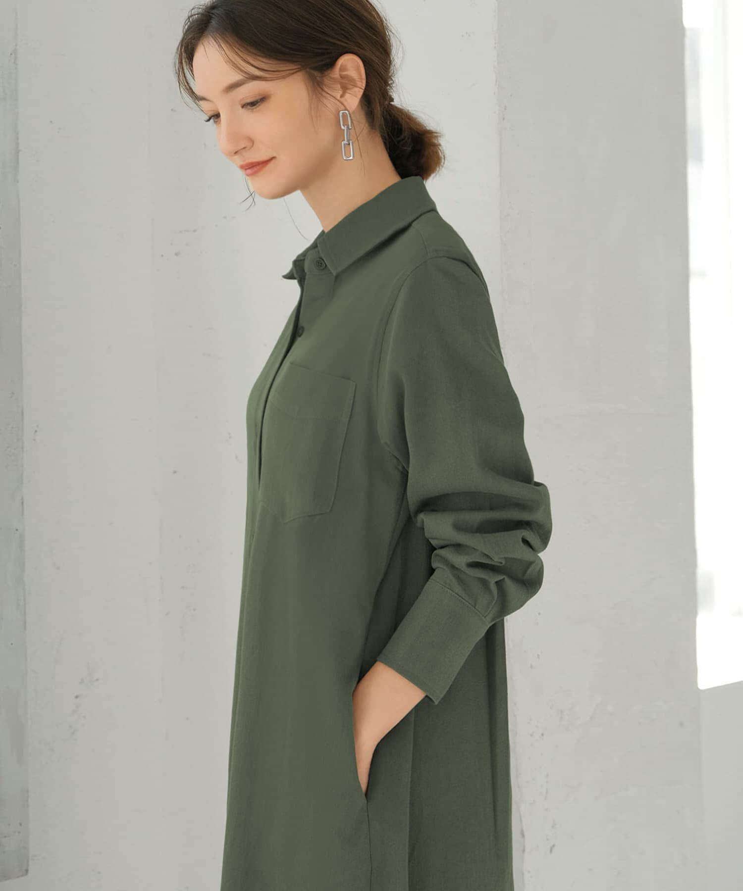 STYLE DELI「スラブコットンシャツワンピース」|ワンピース|