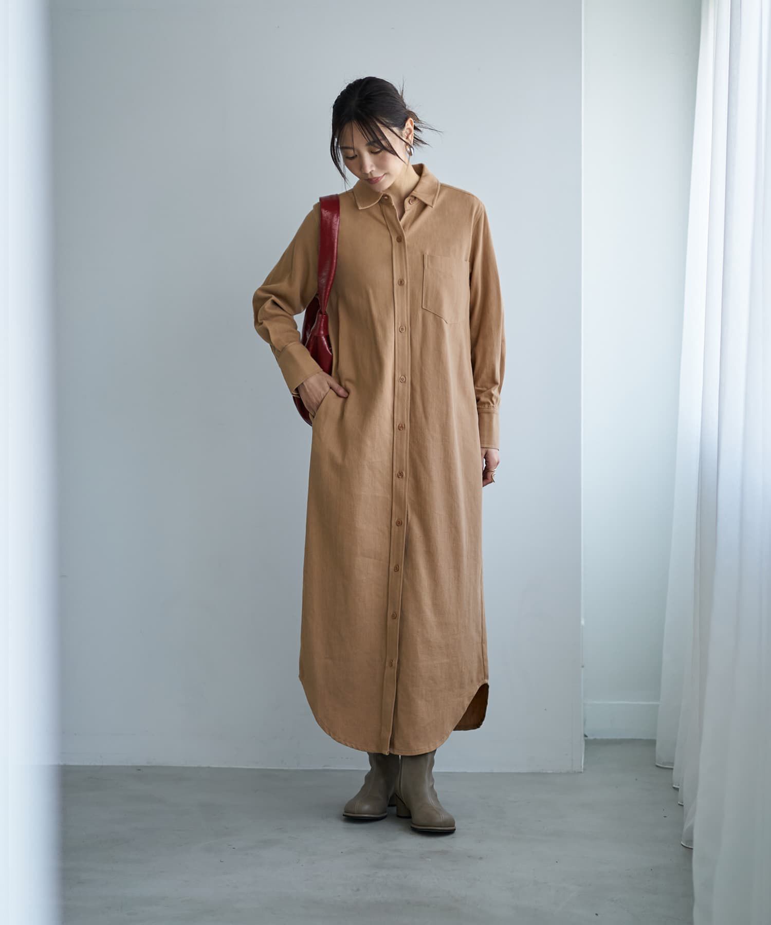 STYLE DELI「スラブコットンシャツワンピース」|ワンピース|