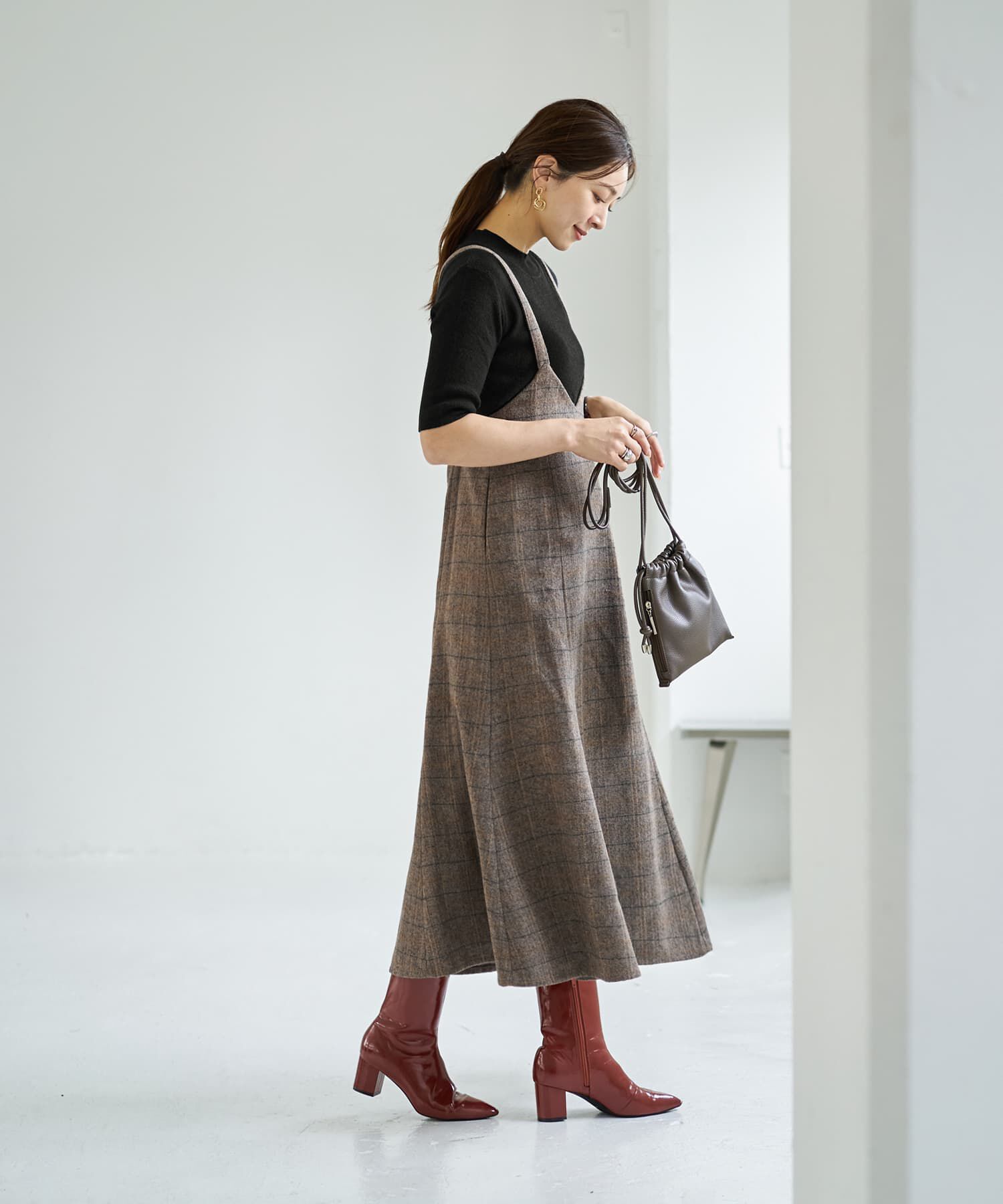 STYLE DELI「ソフトタッチ◆５分袖ハイネックトップス」|ニット・セーター|