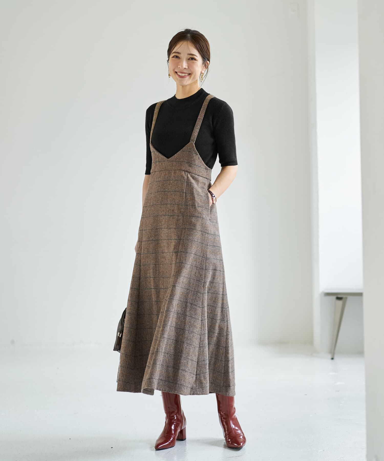 STYLE DELI「ソフトタッチ◆５分袖ハイネックトップス」|ニット・セーター|