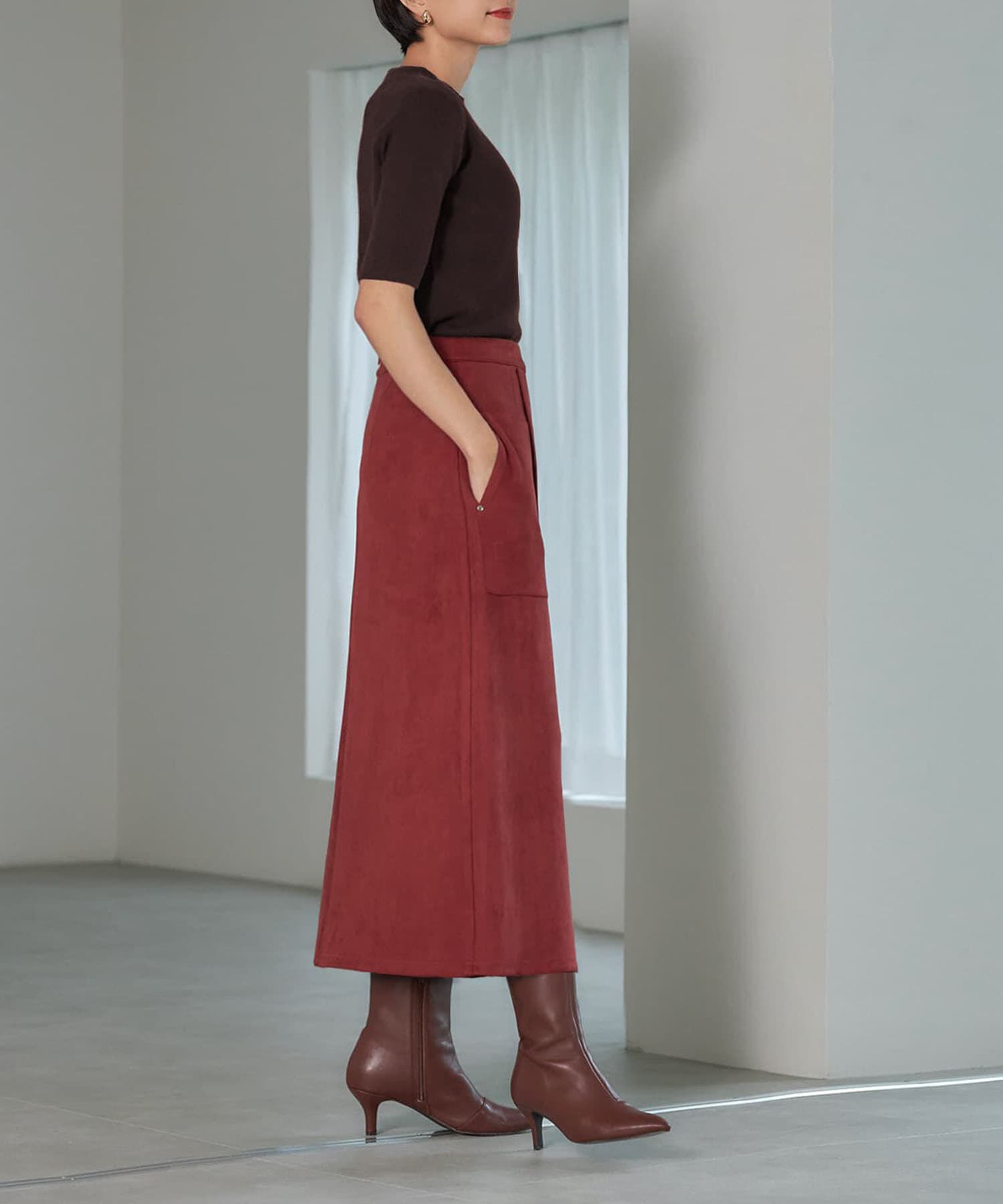 STYLE DELI「ソフトタッチ◆５分袖ハイネックトップス」|ニット・セーター|