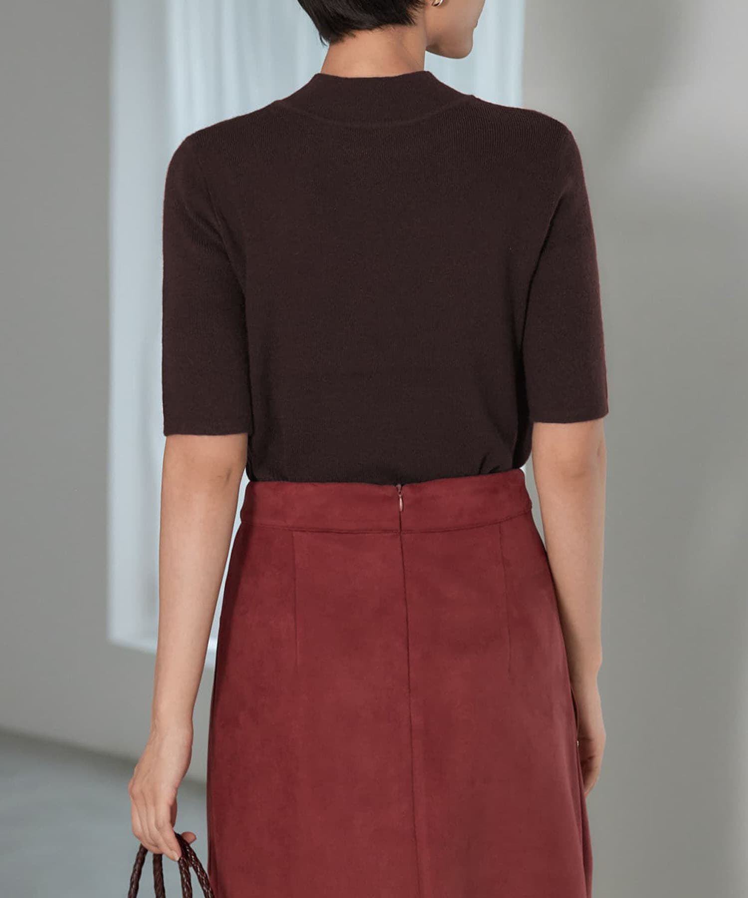 STYLE DELI「ソフトタッチ◆５分袖ハイネックトップス」|ニット・セーター|