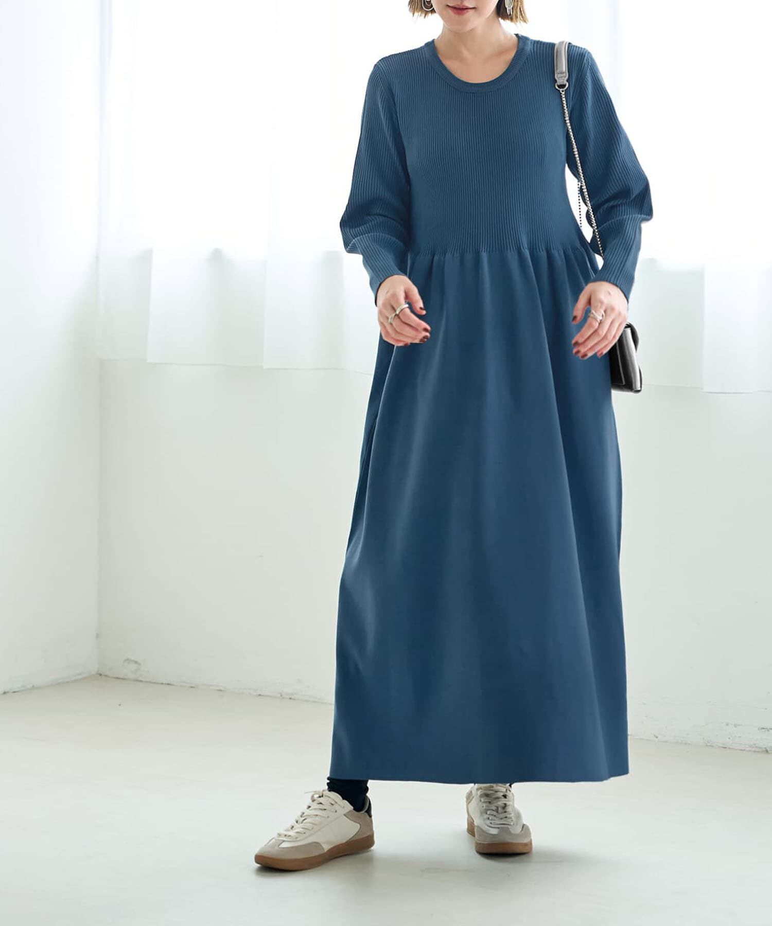 STYLE DELI「スポンディッシュ立体スカートワンピース」|ワンピース|インクブルー