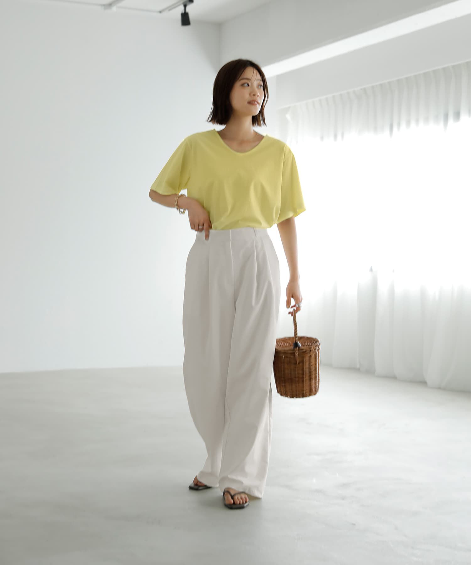 STYLE DELI「ニュアンスホワイト落ち感２タックワイドパンツ」|その他|