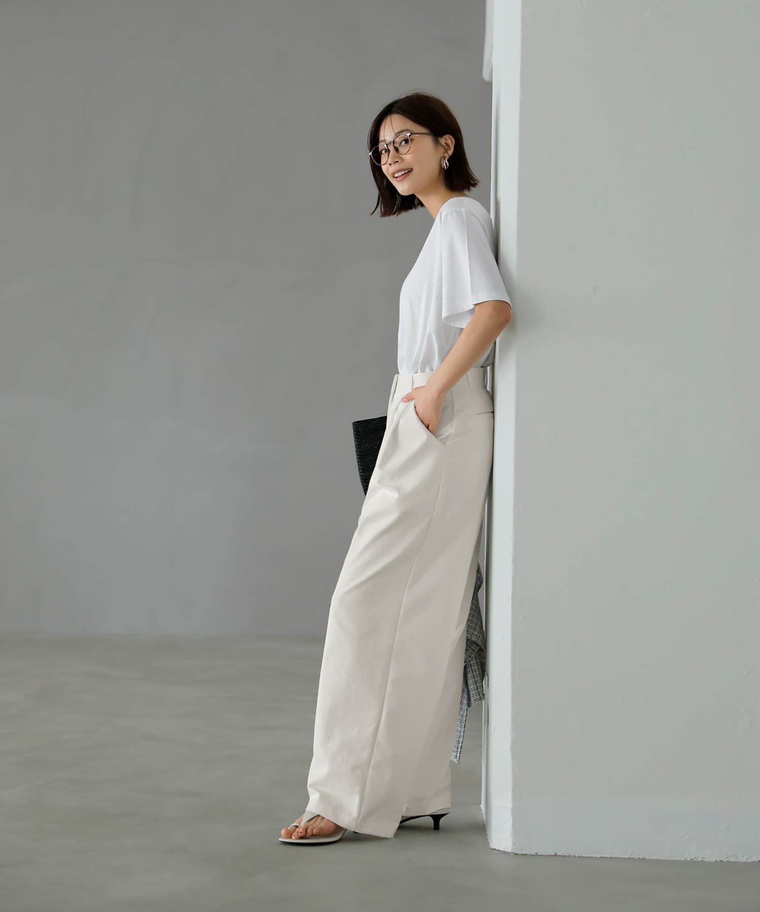 STYLE DELI「ニュアンスホワイト落ち感２タックワイドパンツ」|その他|