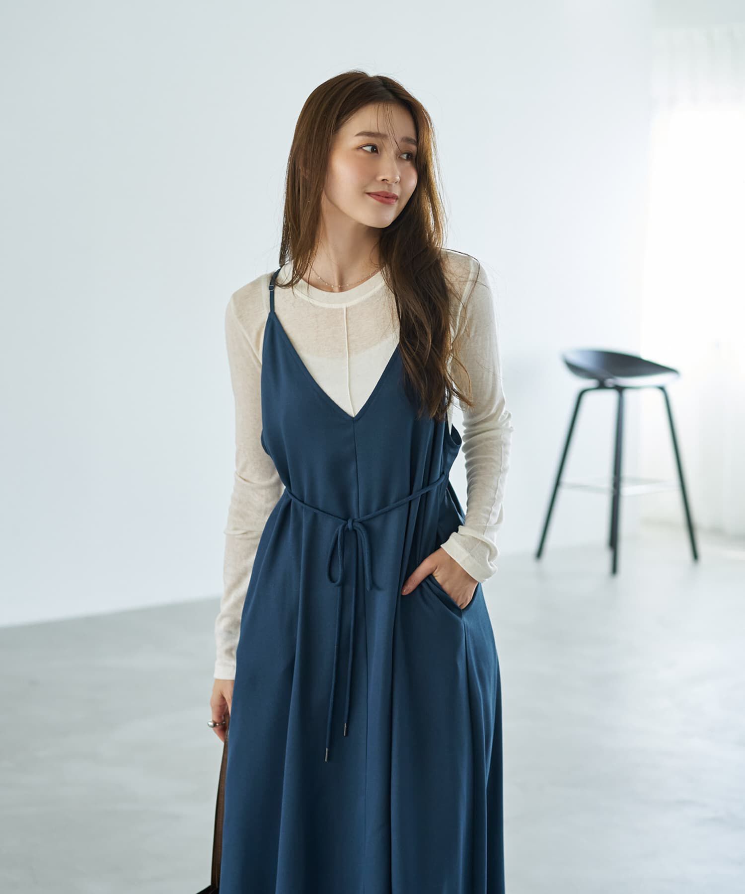 STYLE DELI「ジョーゼット生地キャミ型フレアジャンパースカート」|ワンピース|