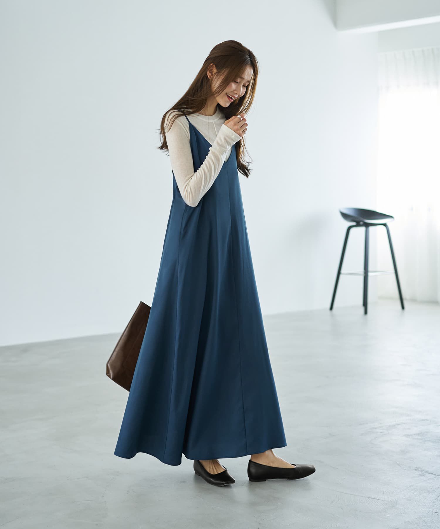 STYLE DELI「ジョーゼット生地キャミ型フレアジャンパースカート」|ワンピース|