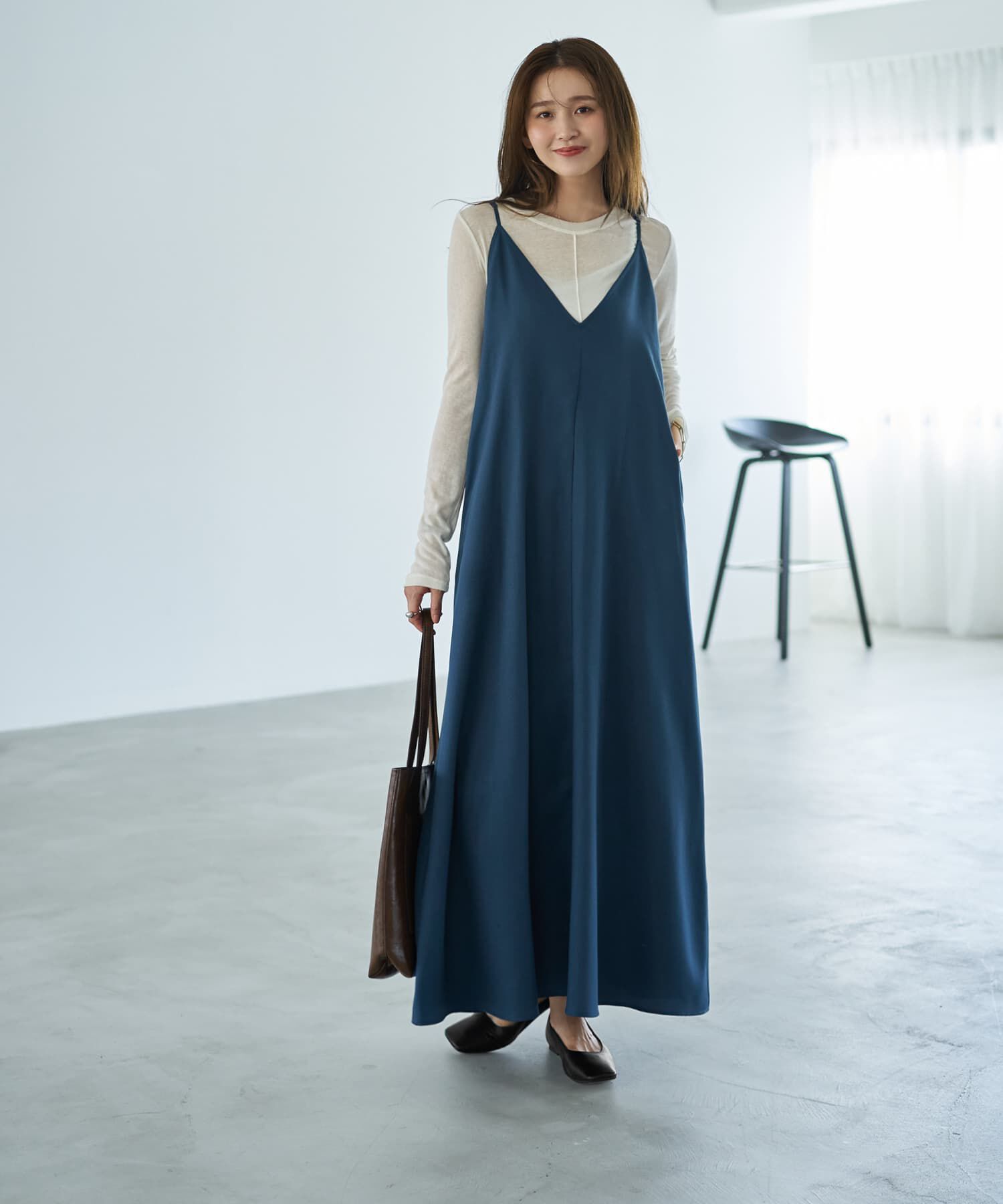 STYLE DELI「ジョーゼット生地キャミ型フレアジャンパースカート」|ワンピース|