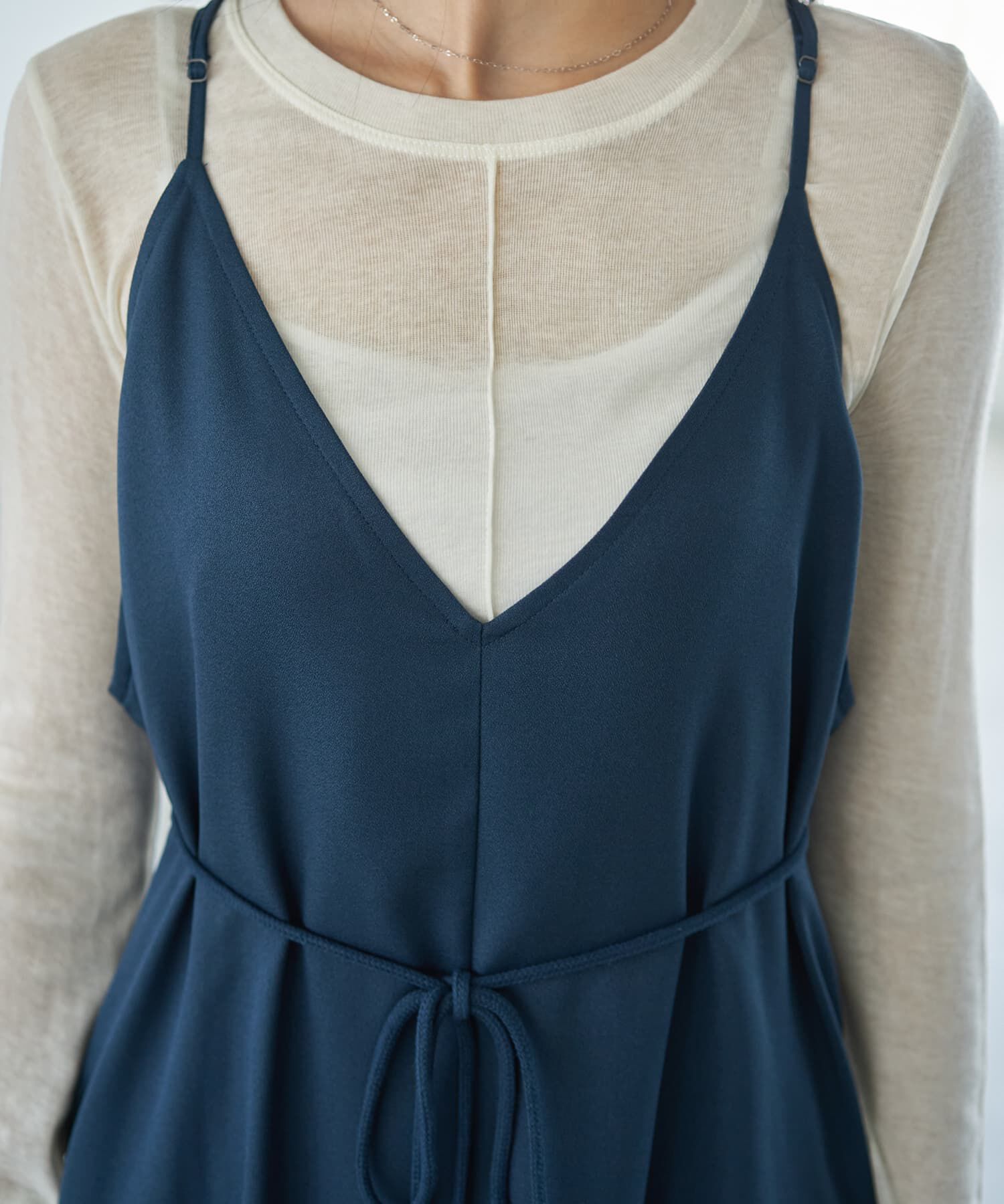 STYLE DELI「ジョーゼット生地キャミ型フレアジャンパースカート」|ワンピース|