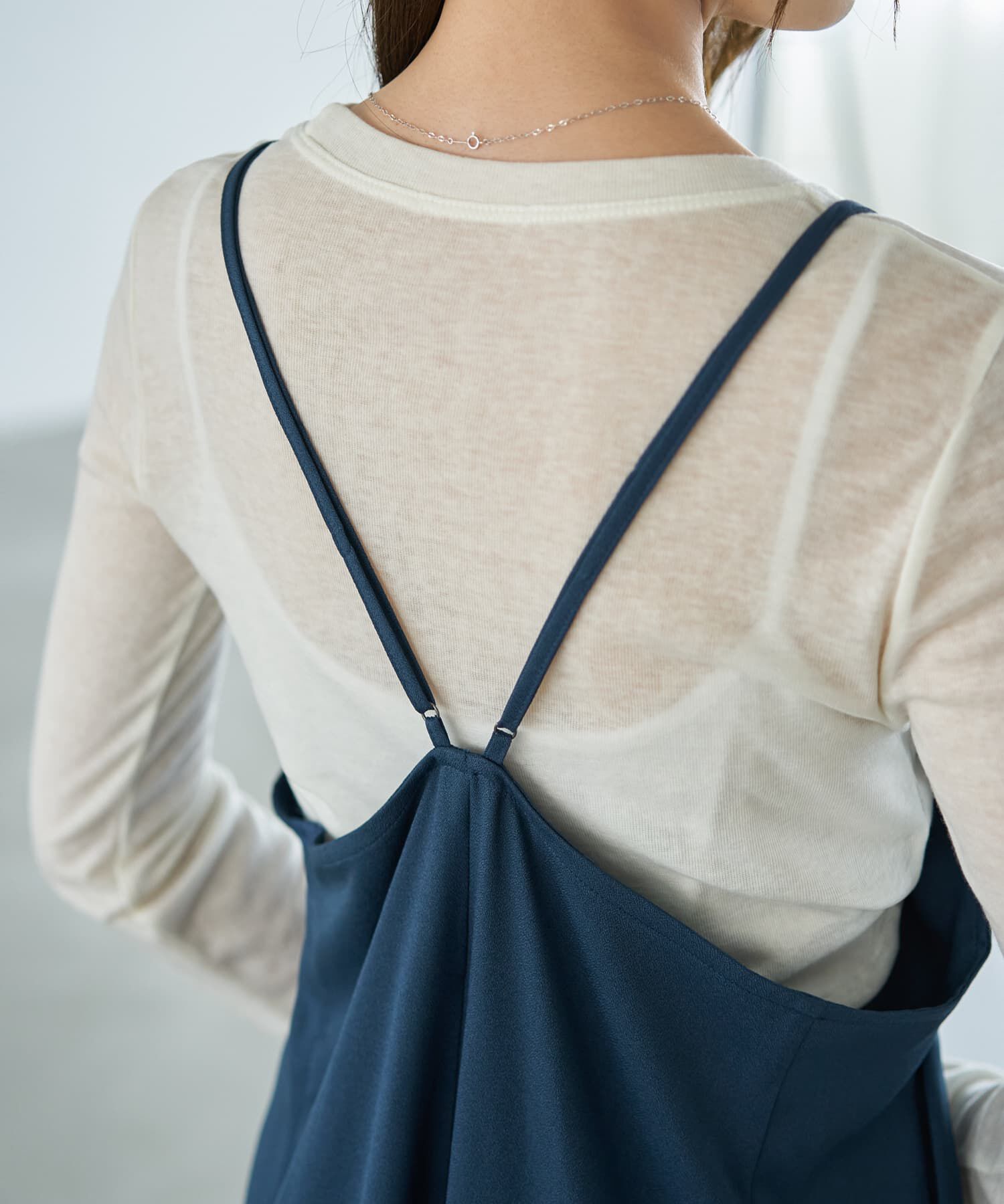 STYLE DELI「ジョーゼット生地キャミ型フレアジャンパースカート」|ワンピース|