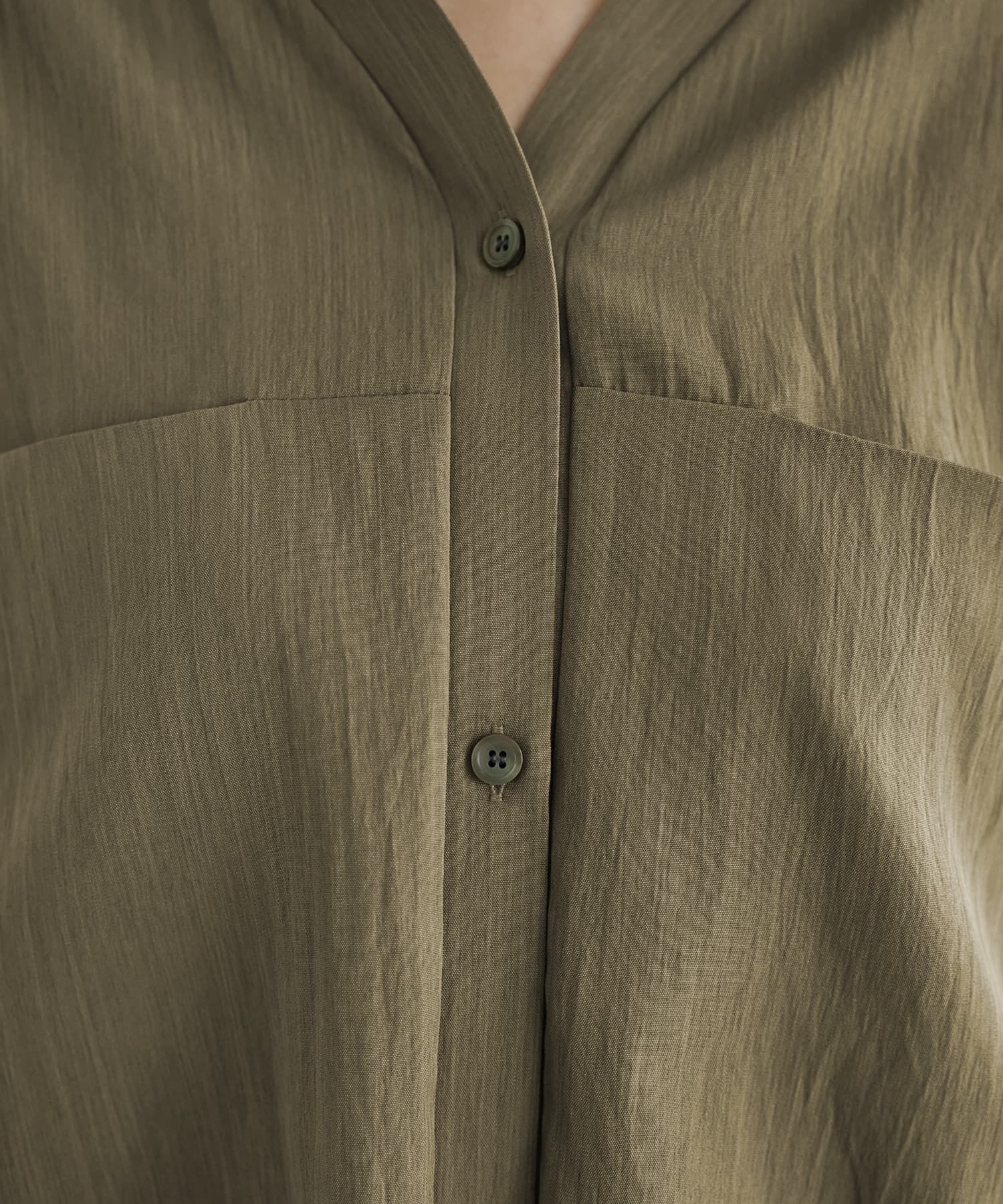 STYLE DELI「袖口リブの身頃がポケットVネックシャツ」|シャツ・ブラウス|