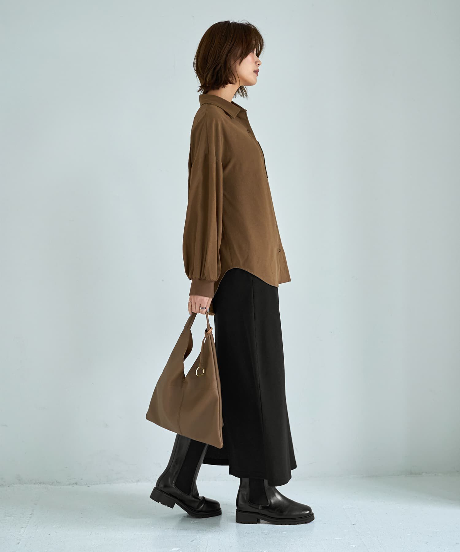 STYLE DELI「シワFREEスルスル袖リブシャツ」|シャツ・ブラウス|