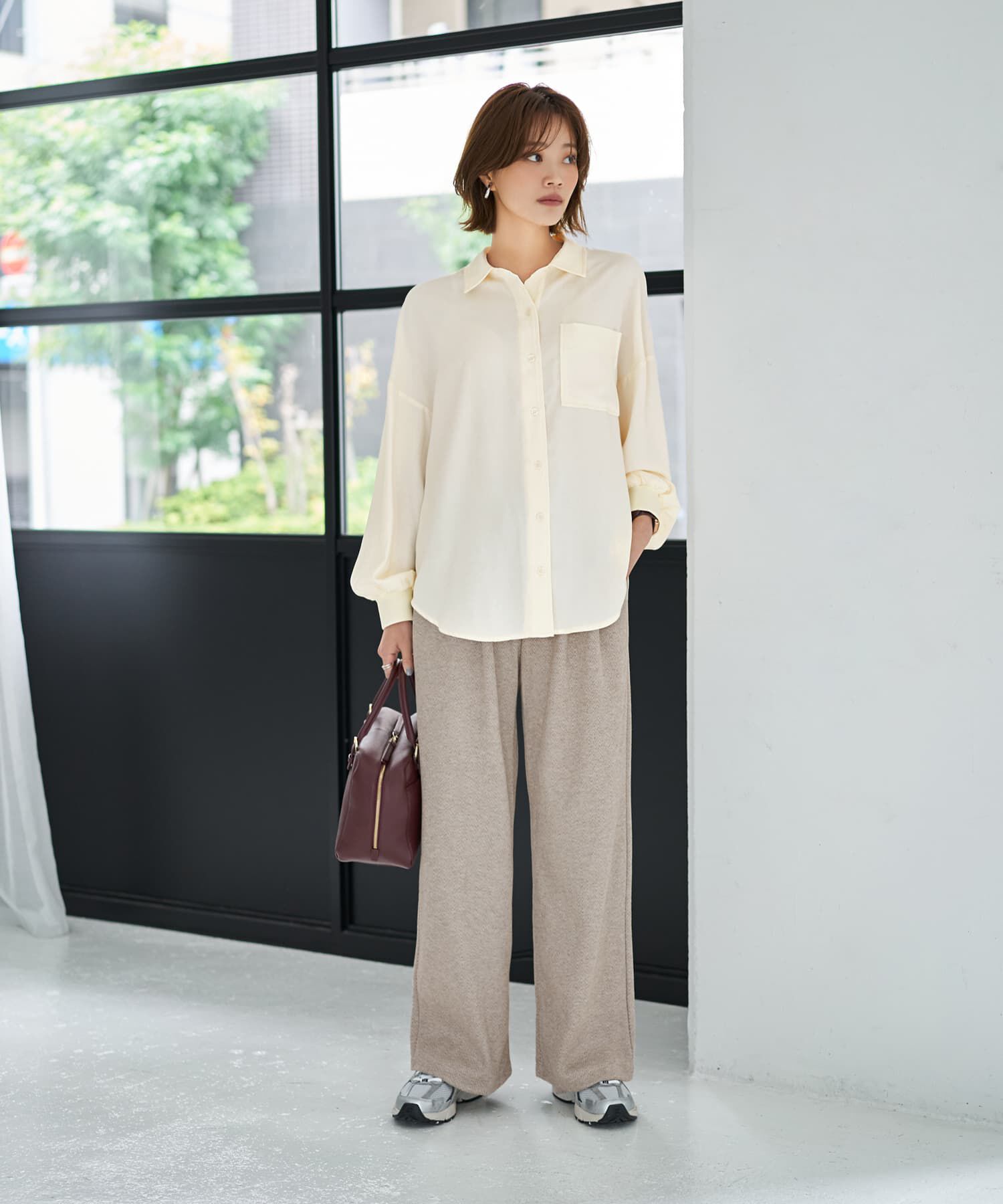 STYLE DELI「シワFREEスルスル袖リブシャツ」|シャツ・ブラウス|