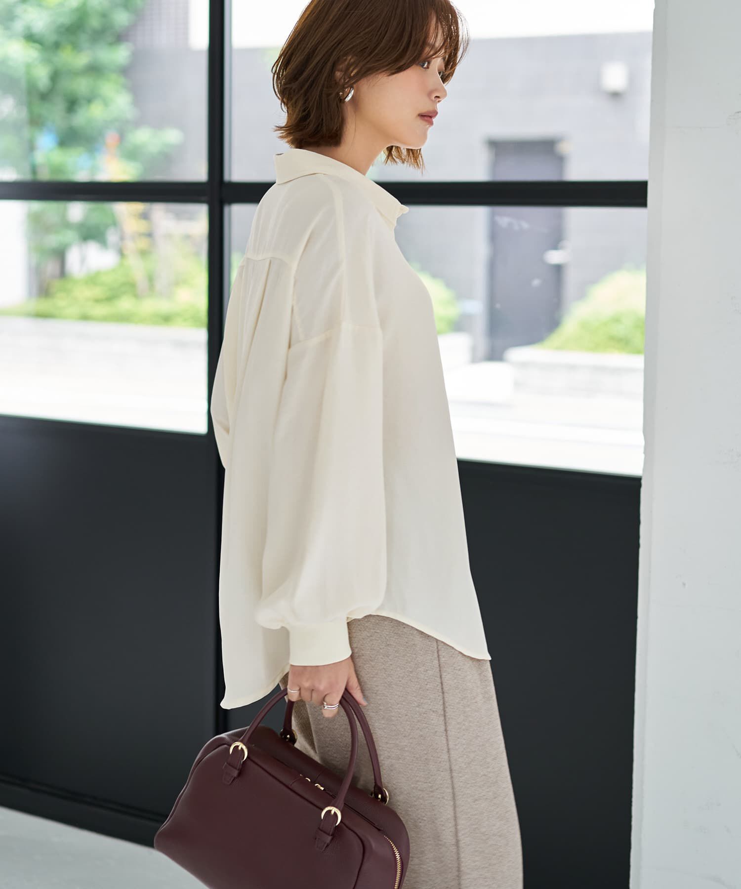 STYLE DELI「シワFREEスルスル袖リブシャツ」|シャツ・ブラウス|